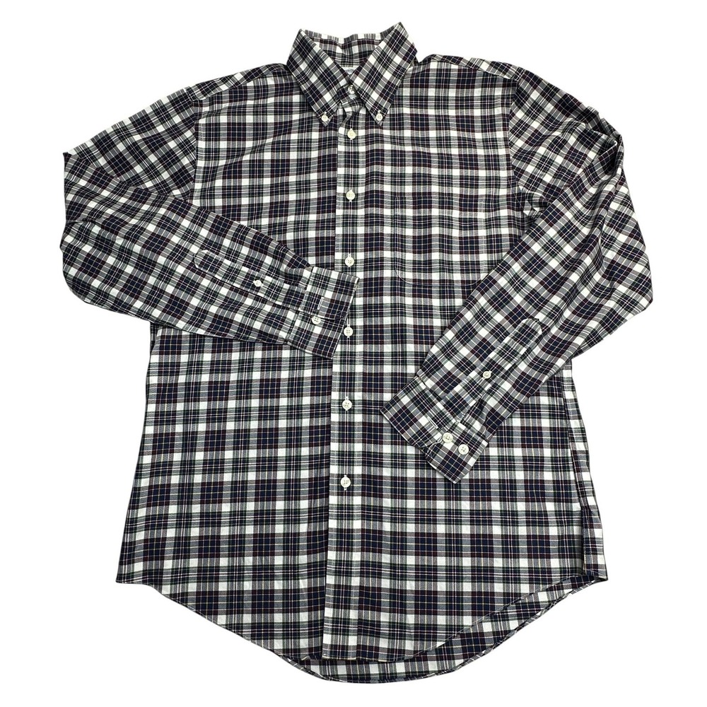 Brooks Brothers Regent Shirt Mens Medium Plaid Non Iron Button Down Long Sleeve